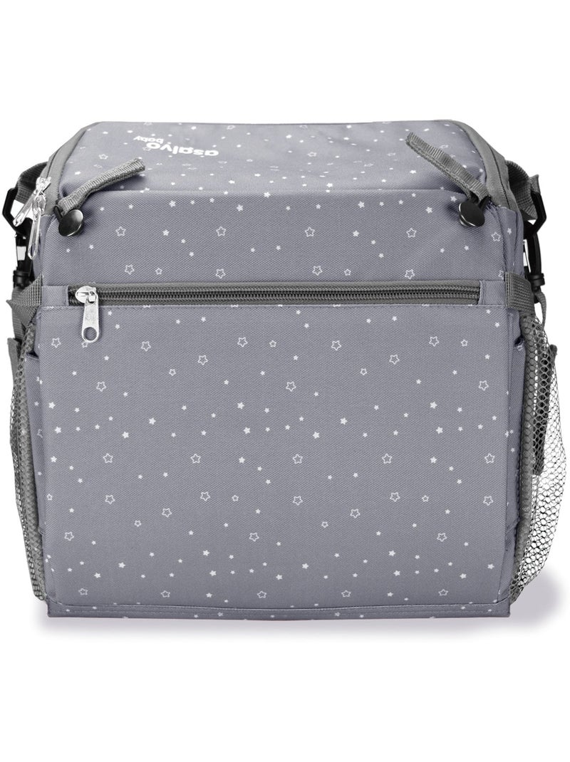 Chaise haute de voyage - Stars Hummus Bag Asalvo Gris - Kiabi