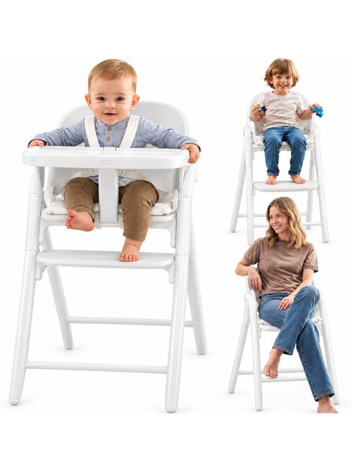 Chaise haute en bois 3en1 lionelo celia - jusqu'à 110kg - réglage d'une seule main - evolutive - Kiabi Chaise haute en bois 3en1 lionelo celia - jusqu'à 110kg - réglage d'une seule main - evolutive - Kiabi