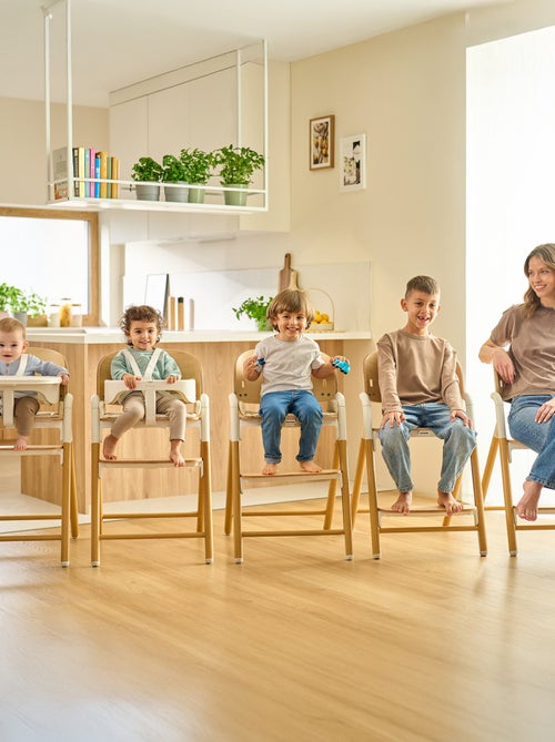 Chaise haute en bois 3en1 LIONELO Celia - Jusqu'à 110kg - Réglage d'une seule main - Evolutive - Kiabi Chaise haute en bois 3en1 LIONELO Celia - Jusqu'à 110kg - Réglage d'une seule main - Evolutive - Kiabi