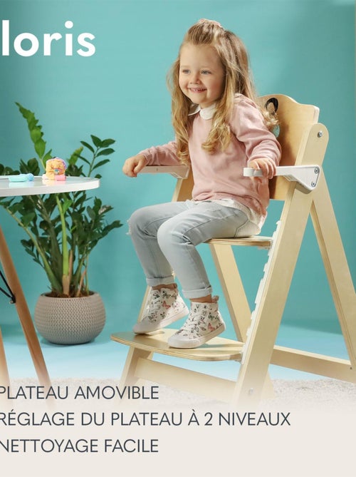 Chaise haute en bois 3en1 LIONELO Floris - Evolutive - Ceinture 5 points - Jusqu'à 40 kg - Kiabi Chaise haute en bois 3en1 LIONELO Floris - Evolutive - Ceinture 5 points - Jusqu'à 40 kg - Kiabi