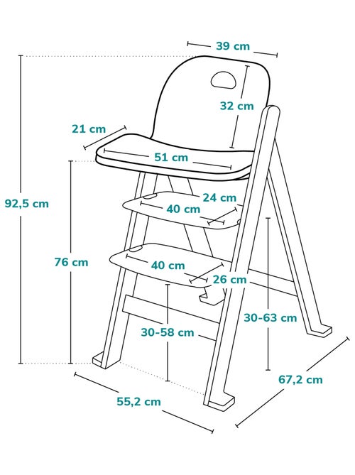 Chaise haute en bois 3en1 LIONELO Floris - Evolutive - Ceinture 5 points - Jusqu'à 40 kg - Kiabi Chaise haute en bois 3en1 LIONELO Floris - Evolutive - Ceinture 5 points - Jusqu'à 40 kg - Kiabi