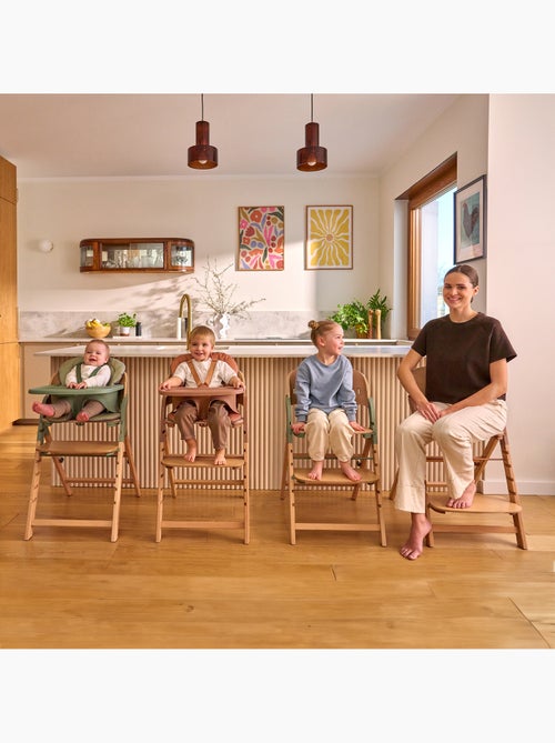 Chaise haute en bois 3en1 LIONELO Megan - Jusqu'à 110kg - Evolutive - Plateau amovible - Kiabi