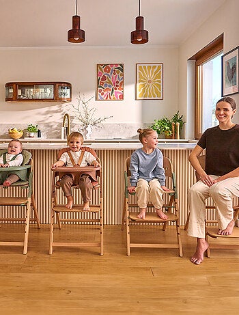 Chaise haute en bois 3en1 LIONELO Megan - Jusqu'à 110kg - Evolutive - Plateau amovible