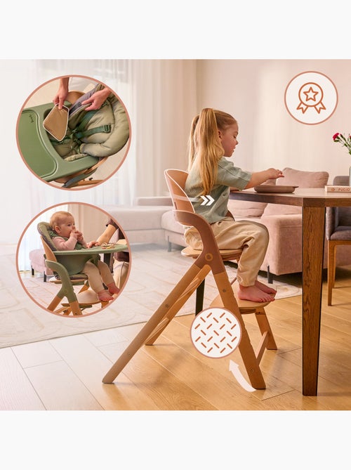 Chaise haute en bois 3en1 LIONELO Megan - Jusqu'à 110kg - Evolutive - Plateau amovible - Kiabi Chaise haute en bois 3en1 LIONELO Megan - Jusqu'à 110kg - Evolutive - Plateau amovible - Kiabi