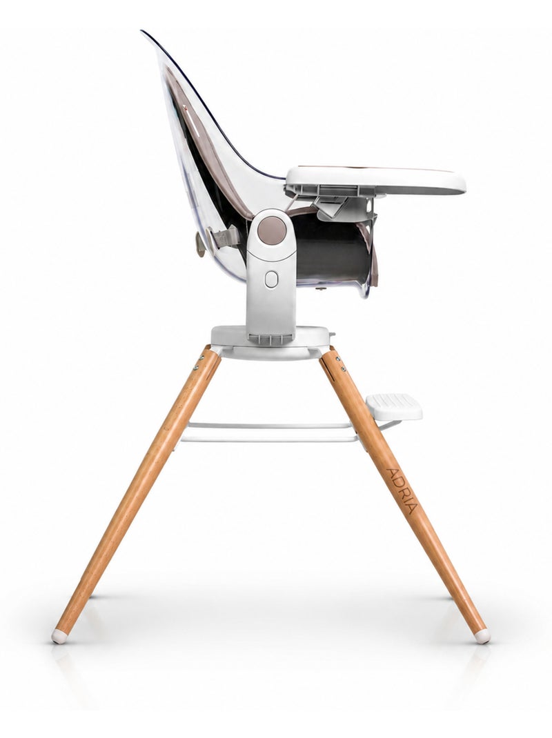 Chaise haute en bois Adriá Asalvo Gris Blanc - Kiabi