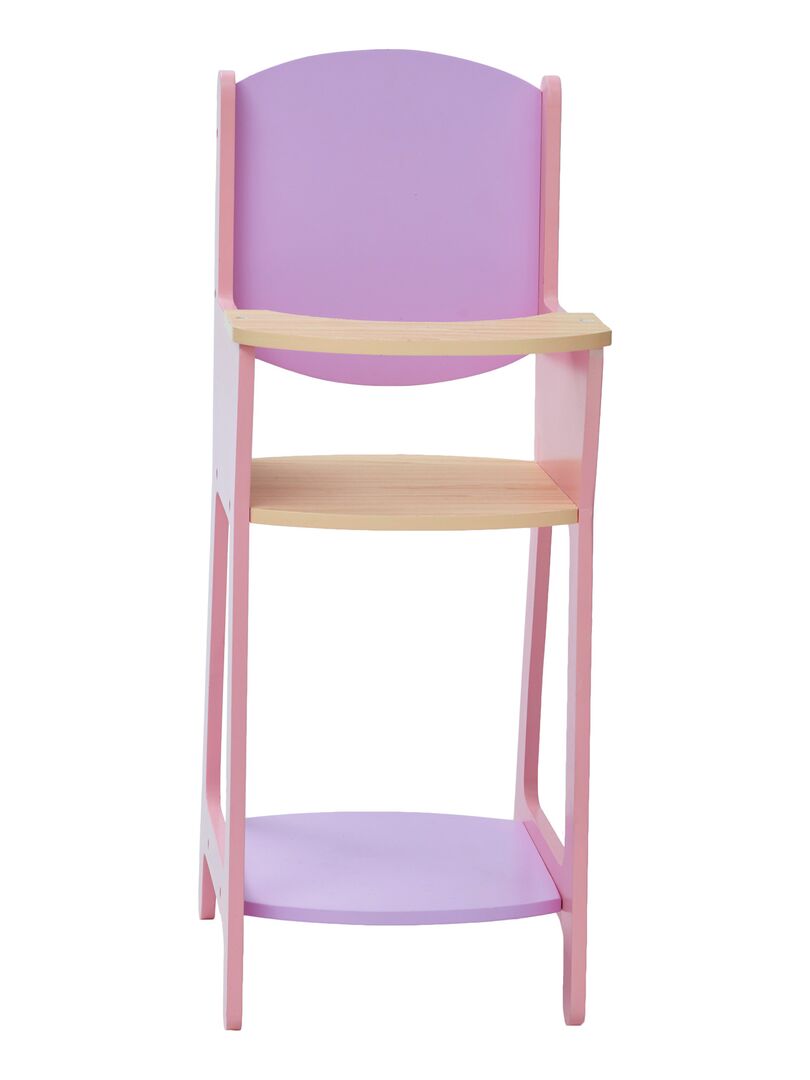 Chaise haute Nounours rose pour poupée - JBBois