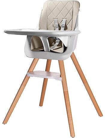 Chaise haute en bois évolutive StarWood natutal beige