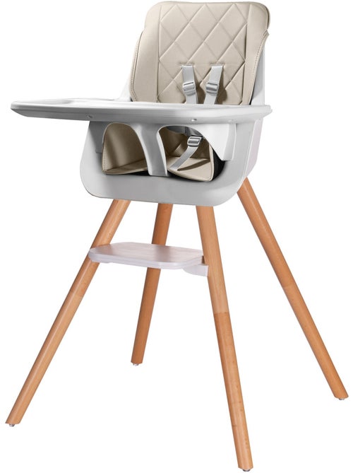 Chaise haute en bois évolutive StarWood natutal beige - Kiabi