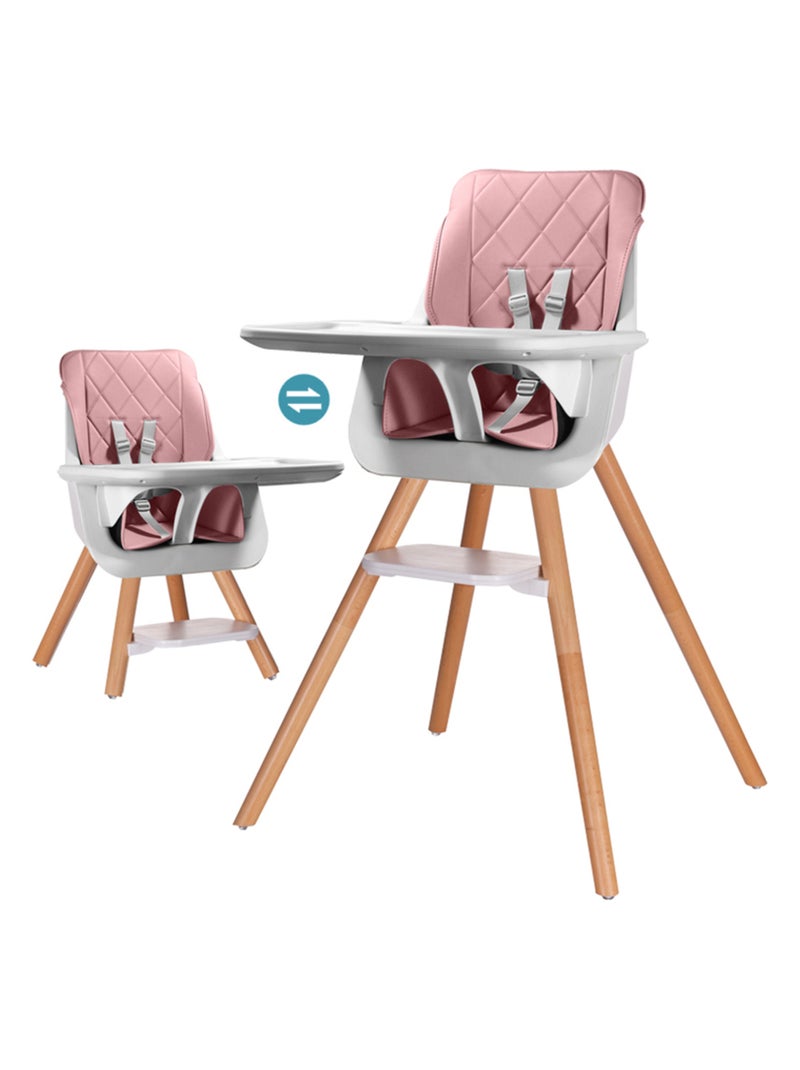 Chaise haute en bois évolutive StarWood natutal Rose - Kiabi