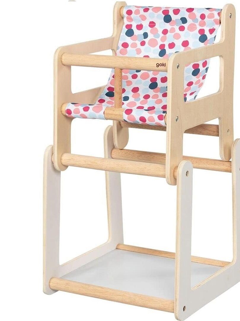 Chaise haute en bois pour poupée avec table 2 en 1 Multicolore - Kiabi