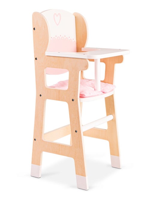 Chaise haute en bois pour poupée - Kiabi