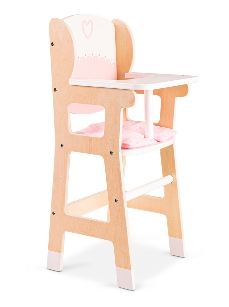 Chaise haute en bois pour poupée Blanc - Kiabi