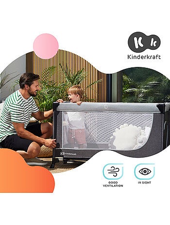 Chaise Haute et Transat Kinderkraft LASTREE 2 en 1 avec Dossier Inclinable et Roues