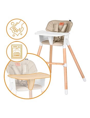 Chaise haute évolutive 2en1 LIONELO Koen - Jusqu'à 50kg - Léger - Plateau amovible