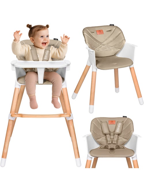 Chaise haute évolutive 2en1 LIONELO Koen - Jusqu'à 50kg - Léger - Plateau amovible - Kiabi