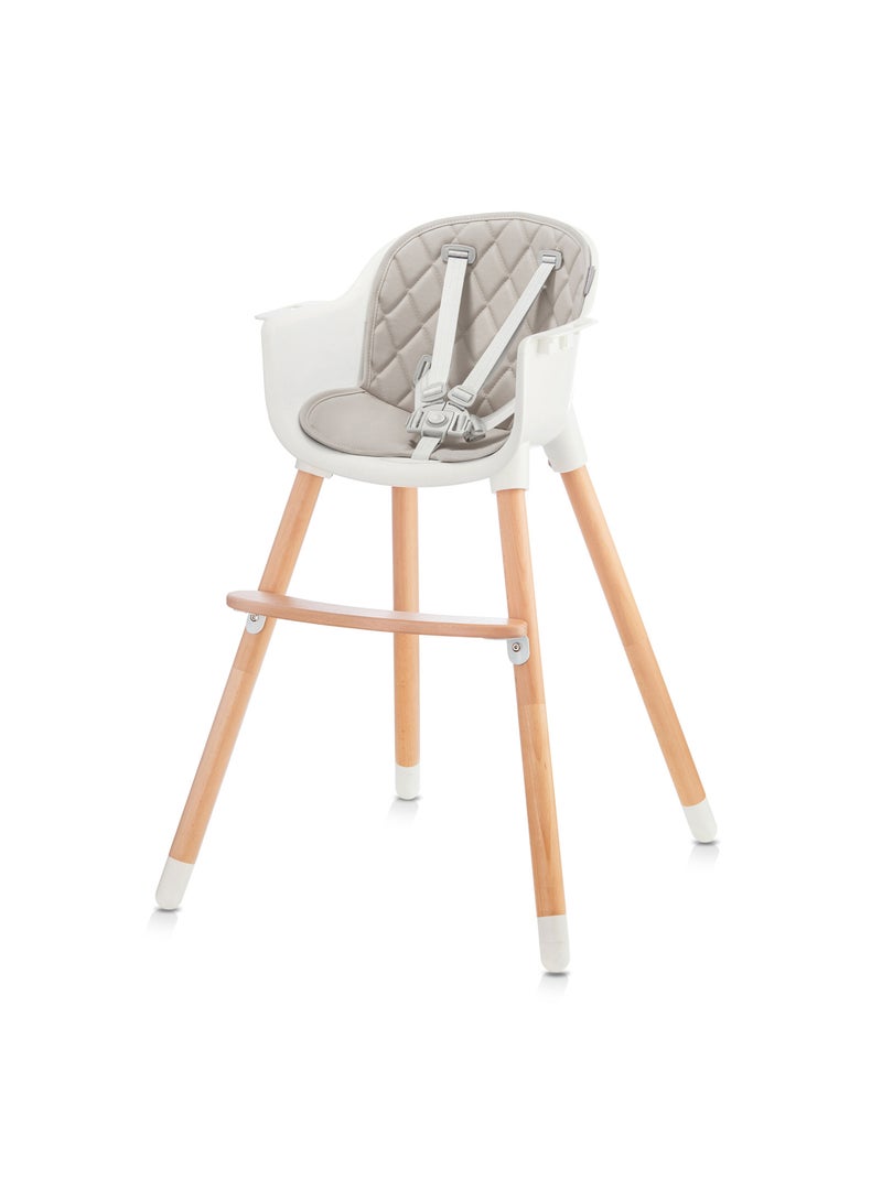 Chaise haute évolutive 2en1 position transat Gris - Kiabi