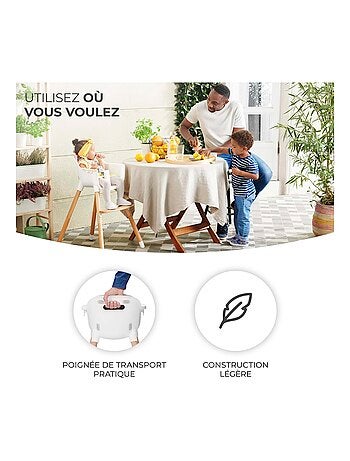 Chaise haute évolutive 2en1 position transat