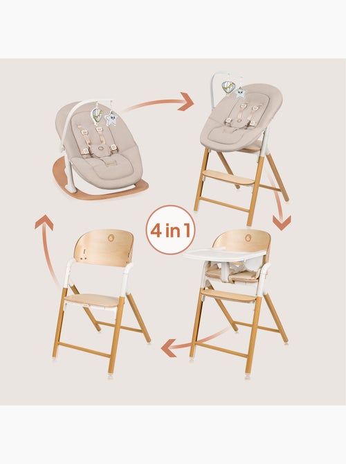 Chaise haute évolutive 3en1 LIONELO Celia Set - Transat - Jusqu'à 110kg - Réglage d'une seule main - Kiabi