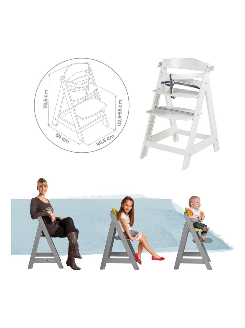 Chaise haute évolutive avec plateau amovible - ROBA 'sit up click & fun' Blanc - Kiabi