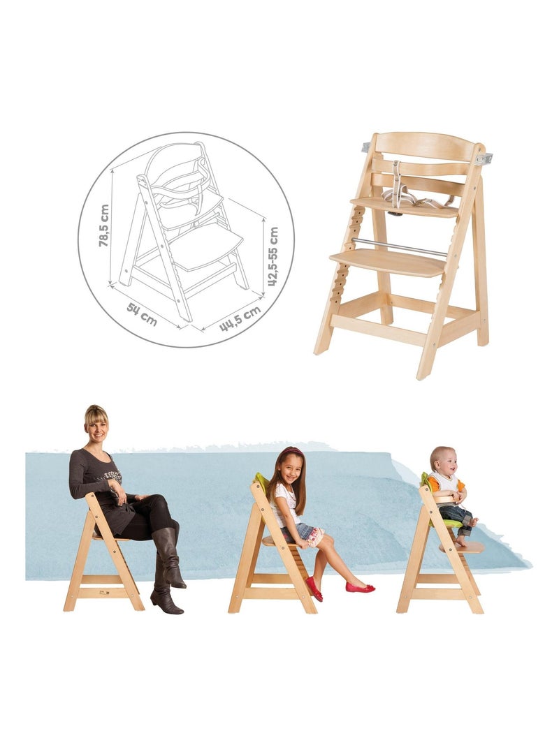 Chaise haute évolutive avec plateau repas amovible - Jusqu'à 70 kg - 'Roba Sit Up Fun' Marron clair - Kiabi