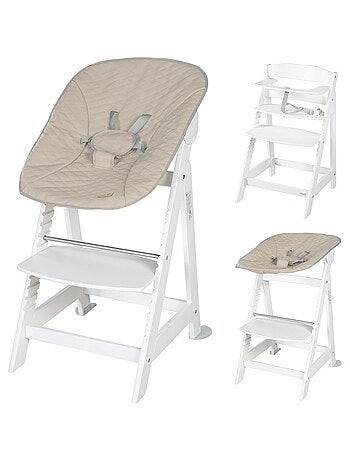 Chaise haute évolutive avec transat en cuir PU inclinable 'Roba Born Up'