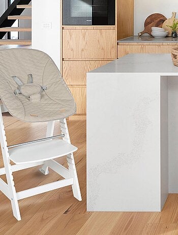 Chaise haute évolutive avec transat en cuir PU inclinable 'Roba Born Up'