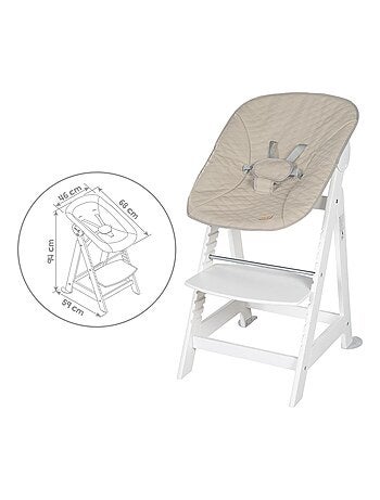 Chaise haute évolutive avec transat en cuir PU inclinable 'Roba Born Up'