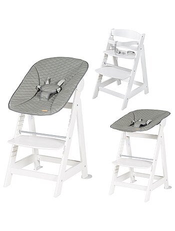 Chaise haute évolutive avec transat en cuir PU inclinable 'Roba Born Up'