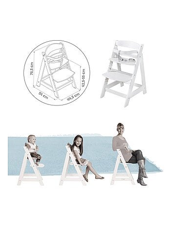 Chaise haute évolutive avec transat en cuir PU inclinable 'Roba Born Up'