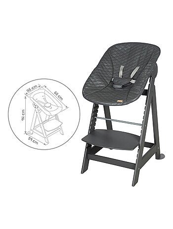 Chaise haute évolutive avec transat en cuir PU inclinable 'Roba Born Up'