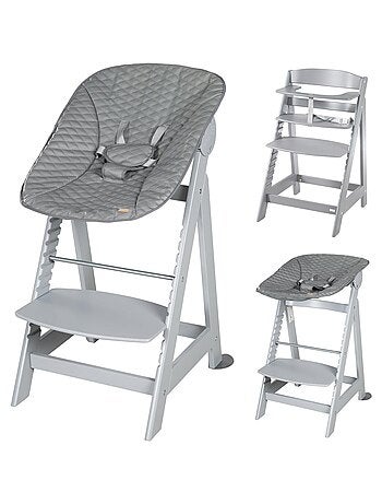 Chaise haute évolutive avec transat en cuir PU inclinable 'Roba Born Up'