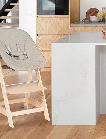 Chaise haute évolutive avec transat en cuir PU inclinable 'Roba Born Up'