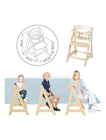 Chaise haute évolutive avec transat en cuir PU inclinable 'Roba Born Up'