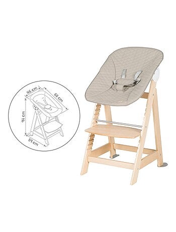 Chaise haute évolutive avec transat en cuir PU inclinable 'Roba Born Up'