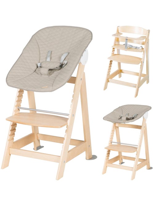 Chaise haute évolutive avec transat inclinable en cuir PU 'Roba Born Up' - Kiabi