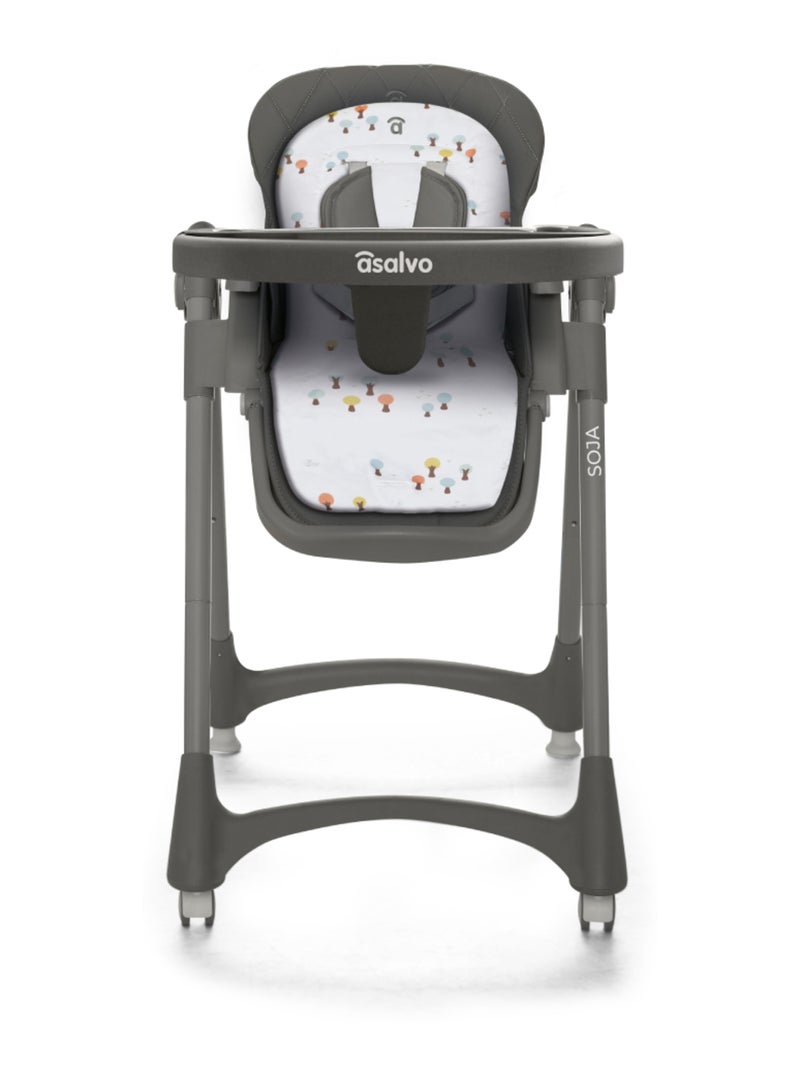 Chaise haute évolutive bébé, compact, plateau double - Soja Blanc Bleu - Kiabi