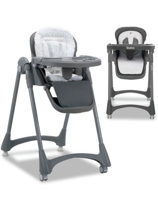 Chaise haute évolutive bébé, compact, plateau double - Soja