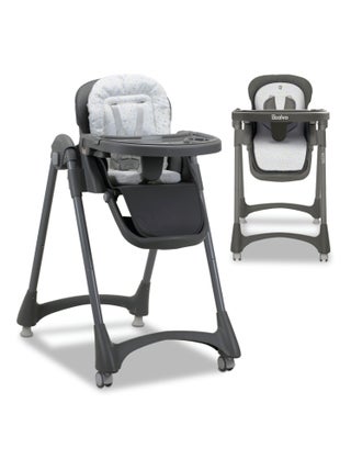 Chaise haute évolutive bébé, compact, plateau double - Soja