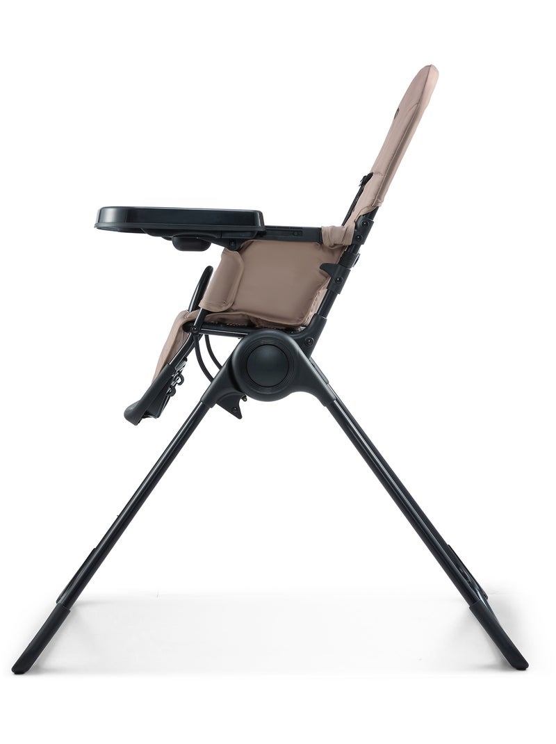 Chaise haute evolutive bebe dossier inclinable et harnais Beige - Kiabi
