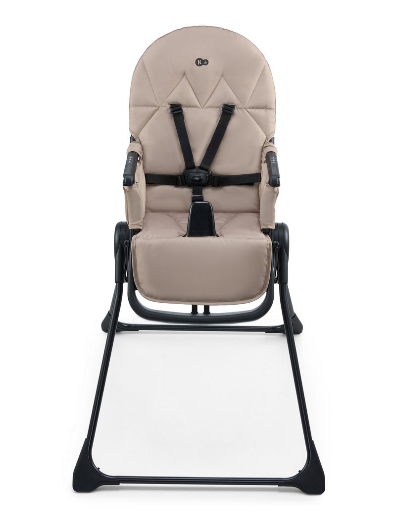 Chaise haute evolutive bebe dossier inclinable et harnais Beige - Kiabi