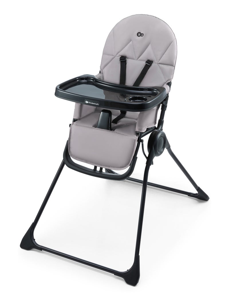 Chaise haute evolutive bebe dossier inclinable et harnais Gris - Kiabi