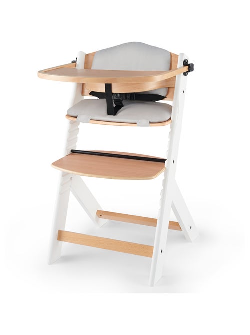 Chaise haute évolutive bois avec coussin et assise réglable - Kiabi
