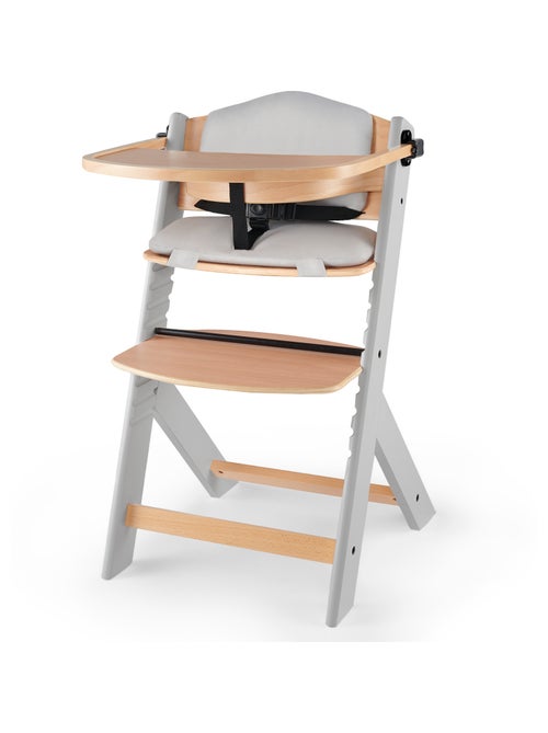 Chaise haute évolutive bois avec coussin et assise réglable - Kiabi