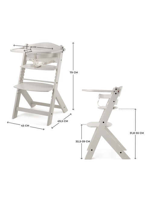 Chaise haute évolutive bois réglable - Kiabi Chaise haute évolutive bois réglable - Kiabi