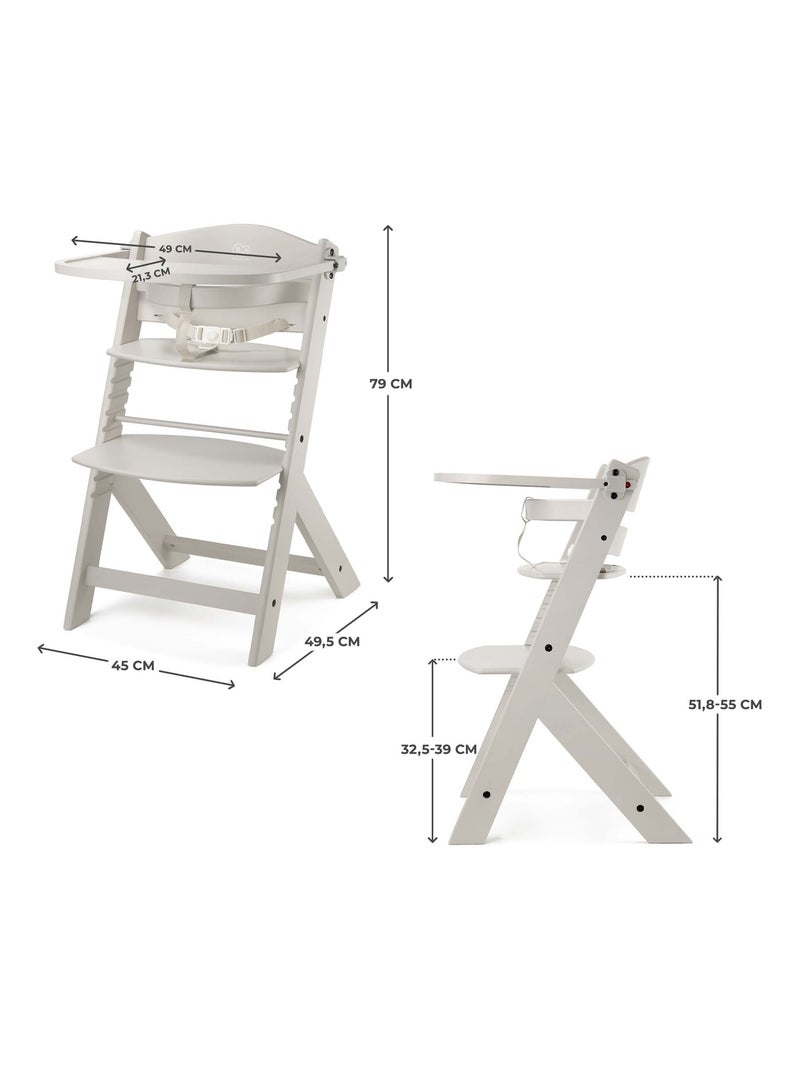 Chaise haute évolutive bois réglable Beige - Kiabi