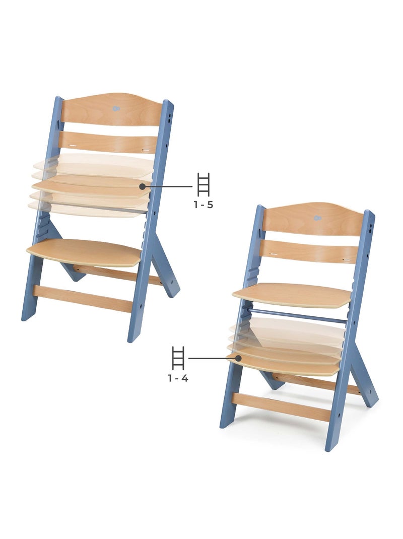 Chaise haute évolutive bois réglable Bleu - Kiabi