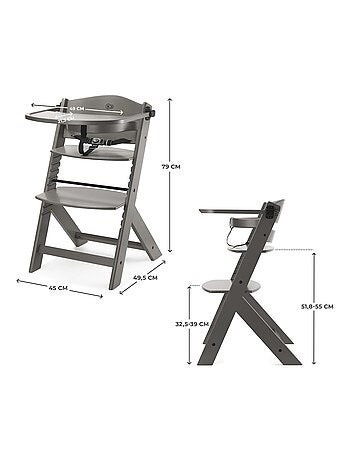 Chaise haute évolutive bois réglable