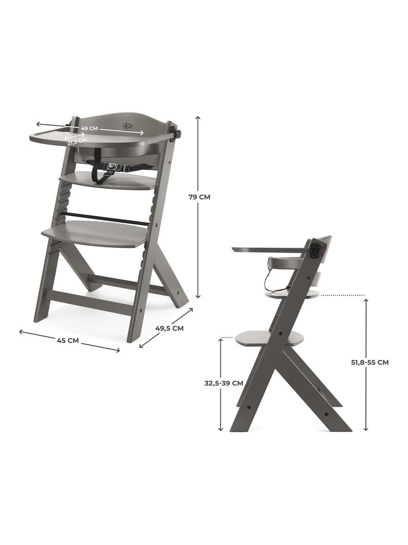 Chaise haute évolutive bois réglable Marron - Kiabi