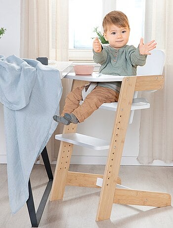 Chaise haute évolutive en bambou FSC® avec plateau repas 'Roba Nature Up'