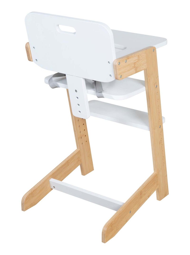 Chaise haute évolutive en bambou FSC® avec plateau repas 'Roba Nature Up' Blanc Marron - Kiabi